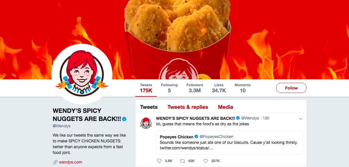Wendy's Twitter Account posting funny messages to get people excited