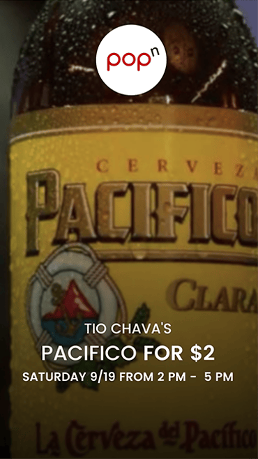 Tio Chava's using the Popn App to show their special deal on beer