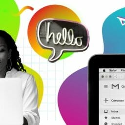 email marketing manager hard at work on laptop