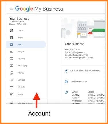 Google my business account information