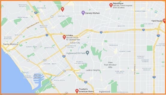 Google maps showing local business that rank well