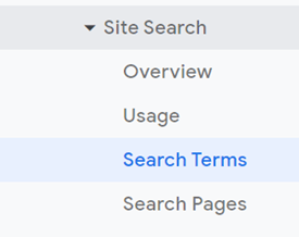 google analytics search terms