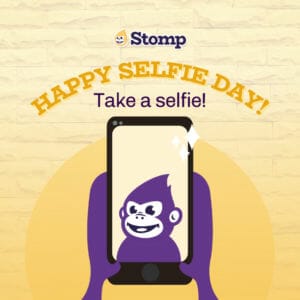 happy selfie day from Stomp Stickers