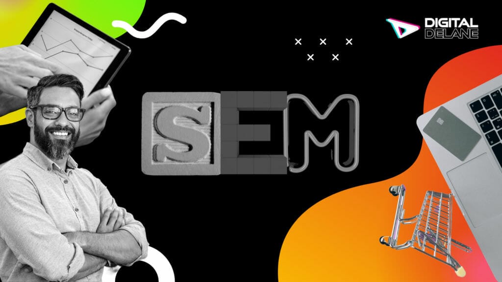 search engine marketing with man smiling ready to fix your problems