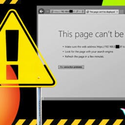 web page that can't be displayed due to website issue