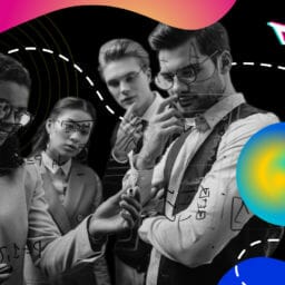 Group of young professionals thinking through a problem