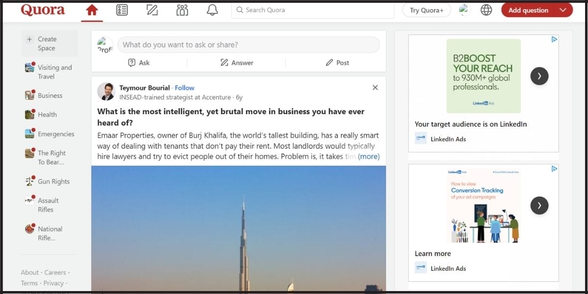 Quora is a powerful platform