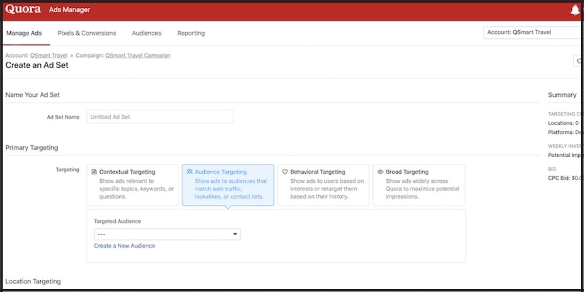 Targeting Quora users for marketing