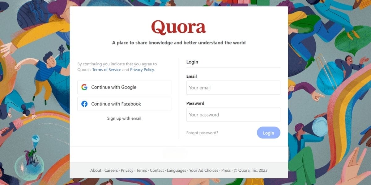 CREATE A QUORA PROFILE