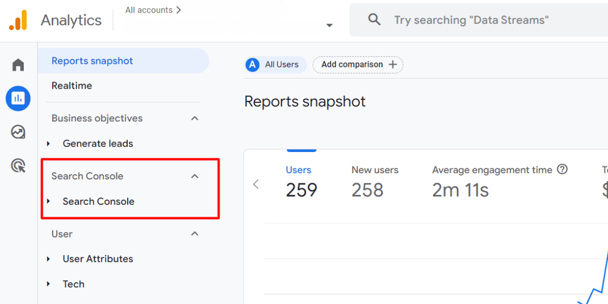 Connecting Google Search Console with Google Analytics for comprehensive tracking