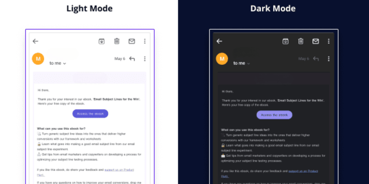 Dark Mode Optimization