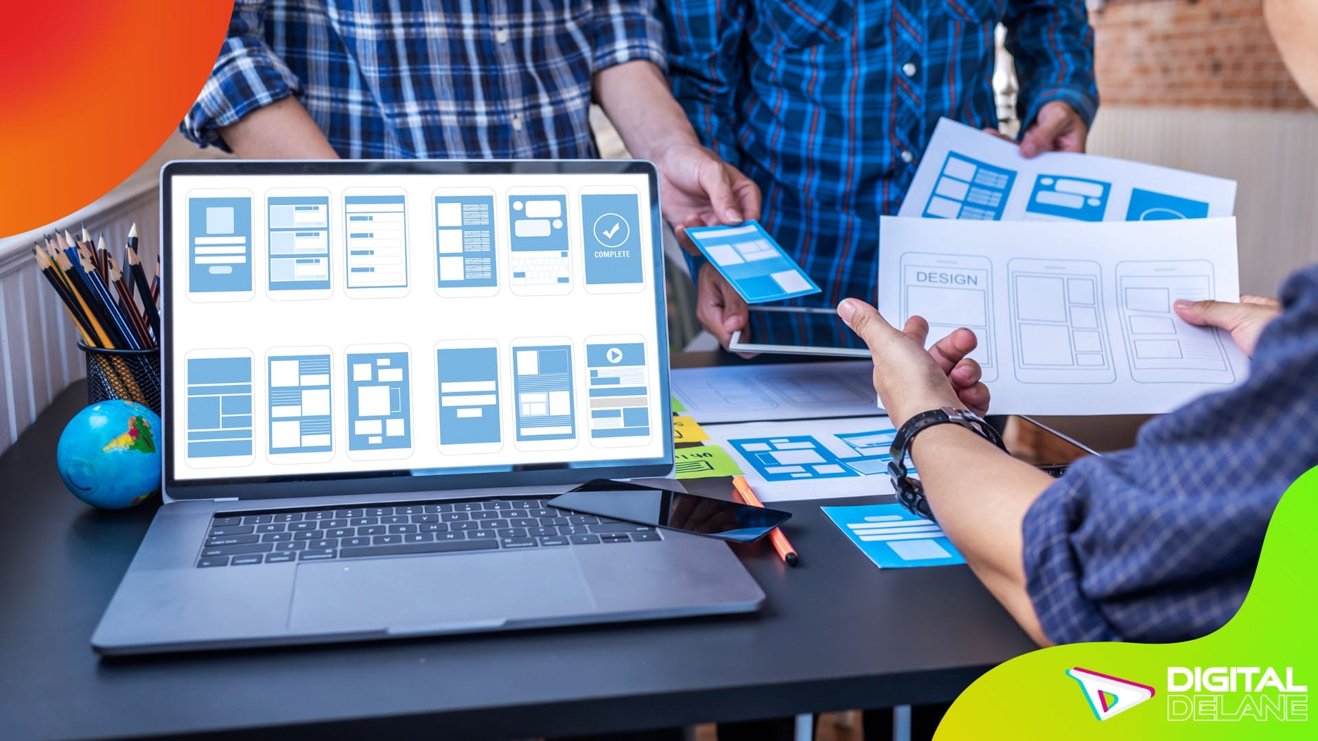 A man examines a laptop displaying a design, highlighting the importance of user experience in enhancing engagement and conversions.