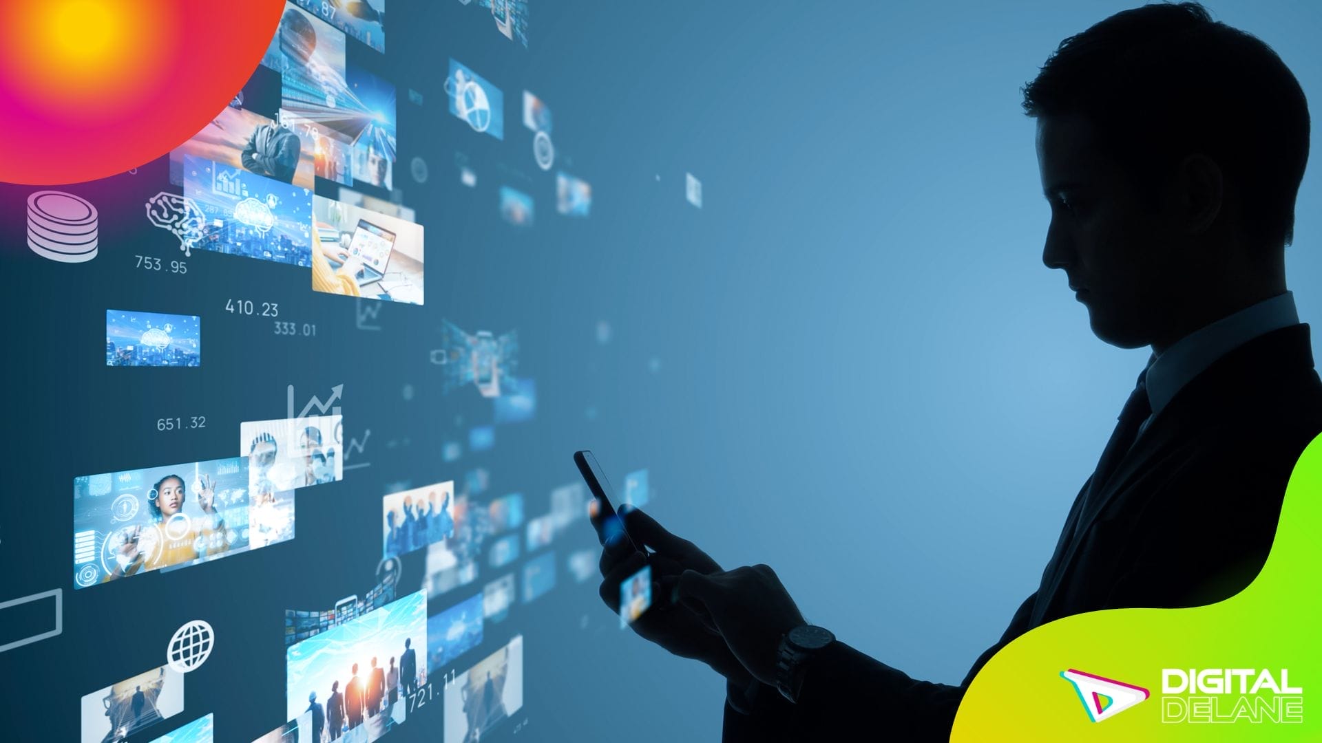 Infographic showcasing digital marketing trends for 2019, highlighting visuals and interactive elements for user engagement.