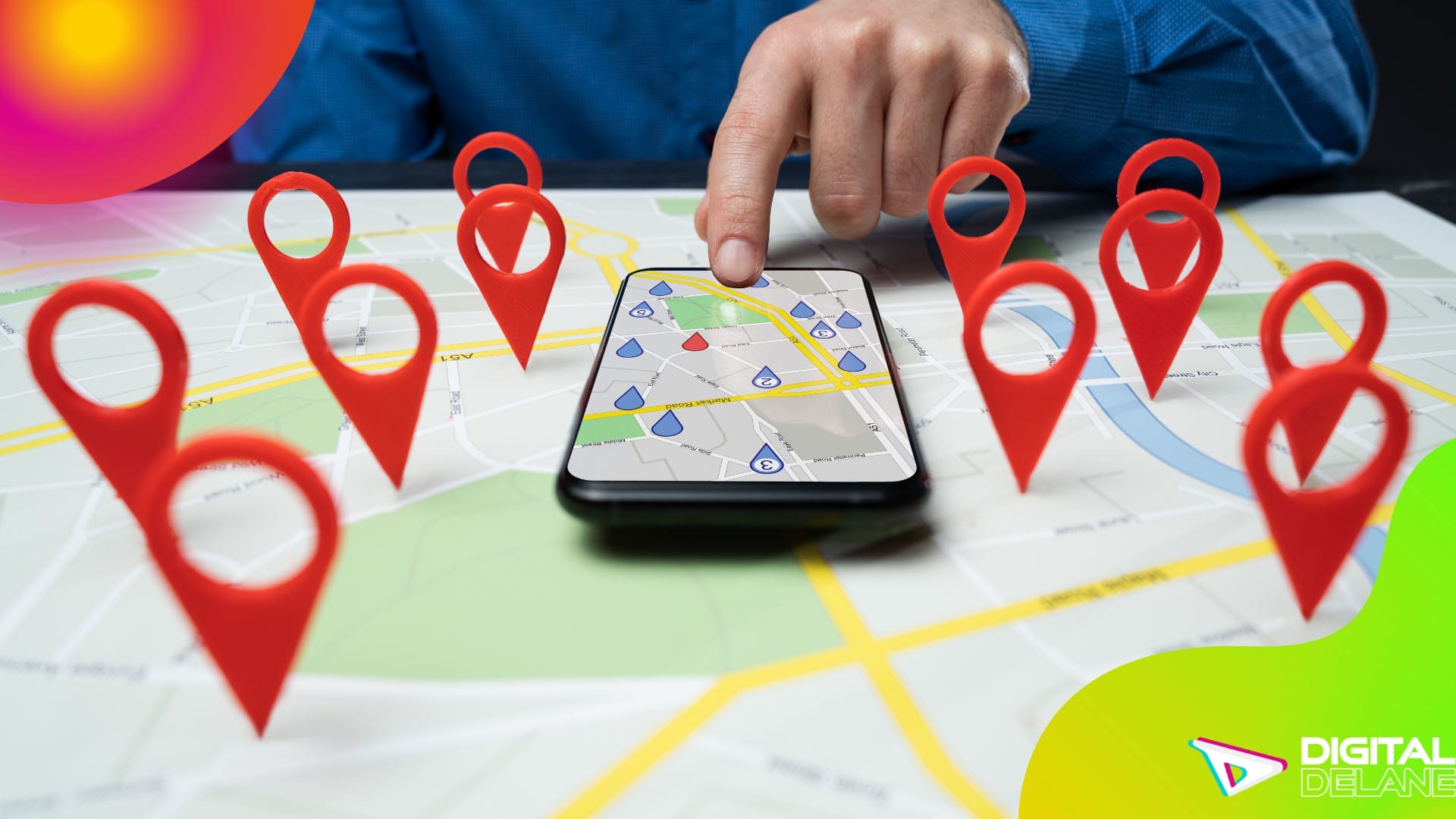 Image illustrating GPS integration on a website, emphasizing local SEO benefits for small businesses and visibility enhancement.