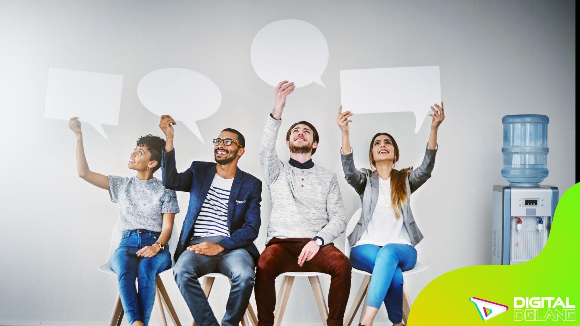 A woman with pink hair and sunglasses holds a laptop, symbolizing the high costs of influencer marketing strategies.