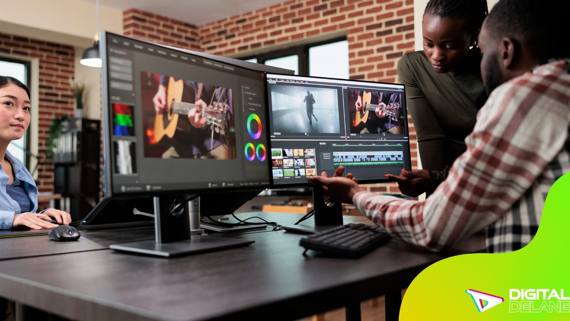 Digital marketing agency in Dubai showcasing professionals strategizing and analyzing campaigns for business success.