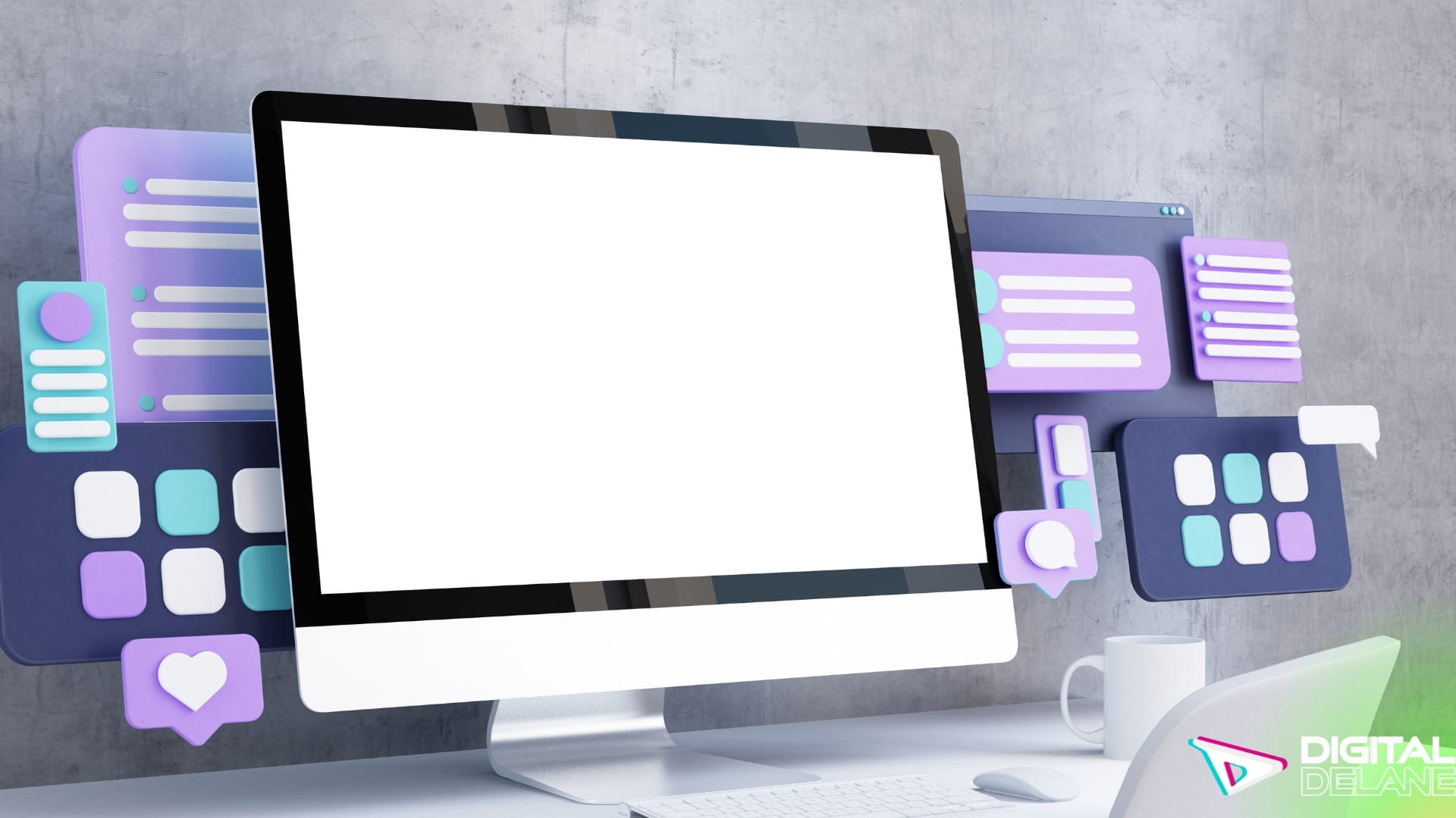 Image depicting a blank screen with instructions for creating an accessible website, emphasizing clear navigation and ADA compliance.