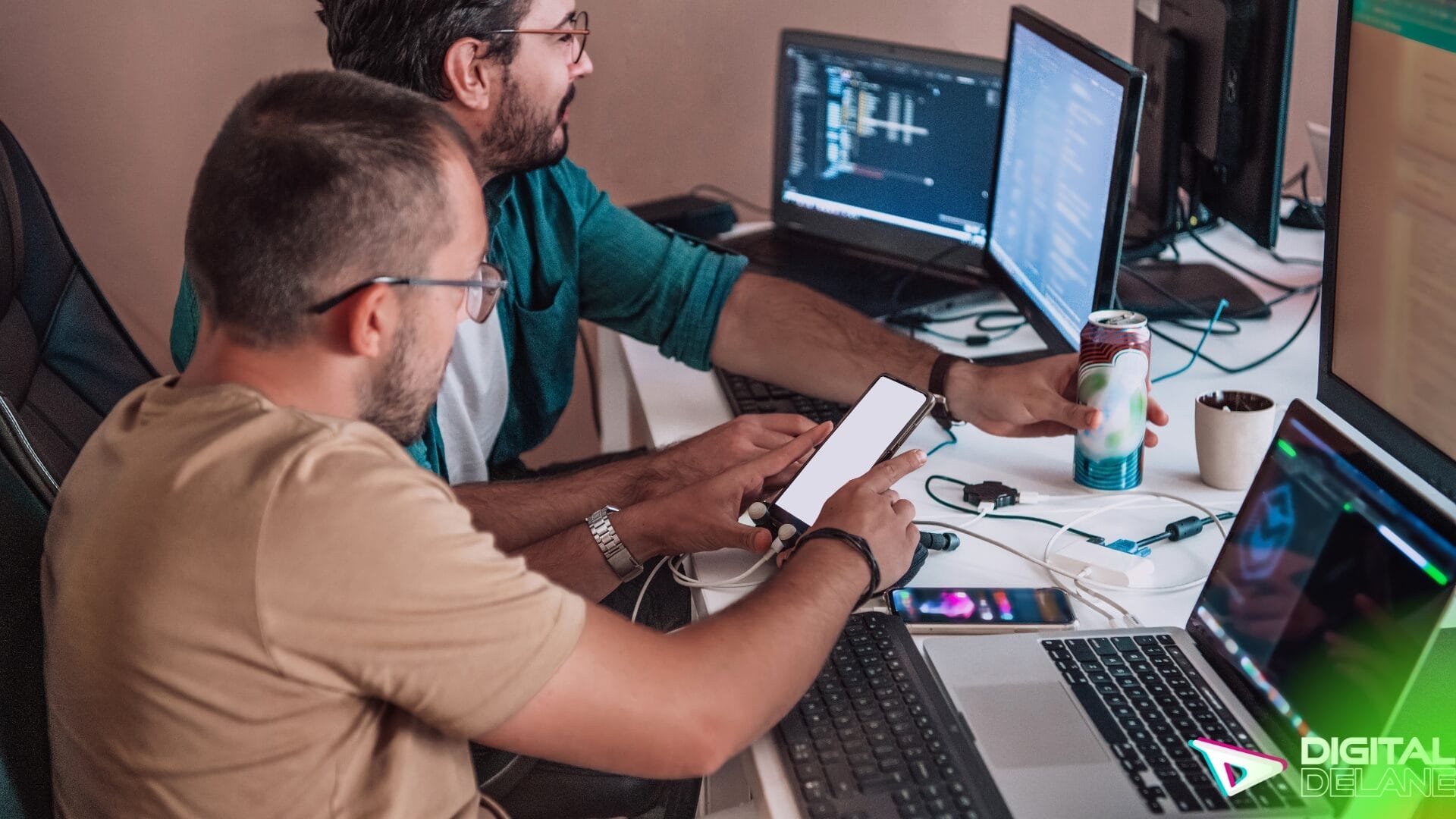 Two men collaborating on a computer, focused on overcoming integration challenges in conversion rate optimization tools.