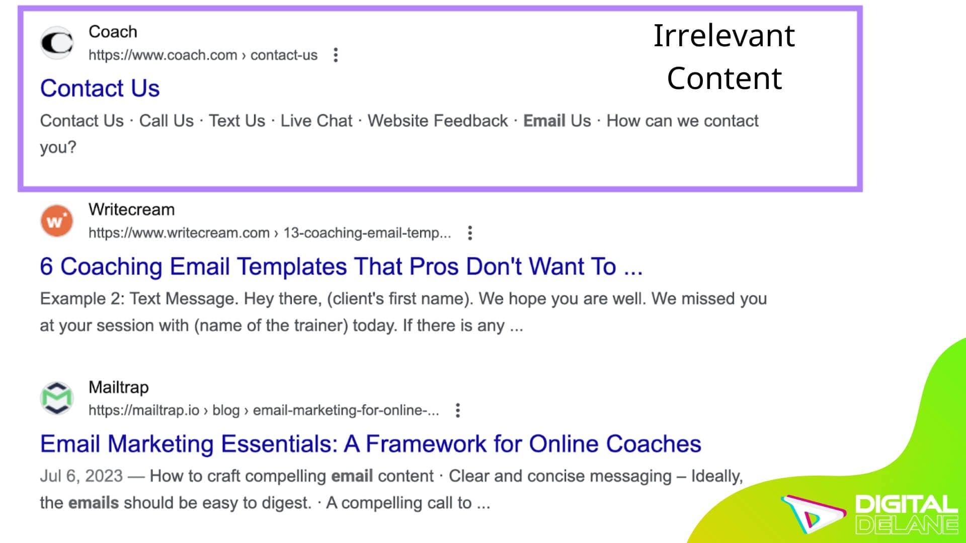 Email marketing page screenshot showcasing strategies for engaging content and audience connection.