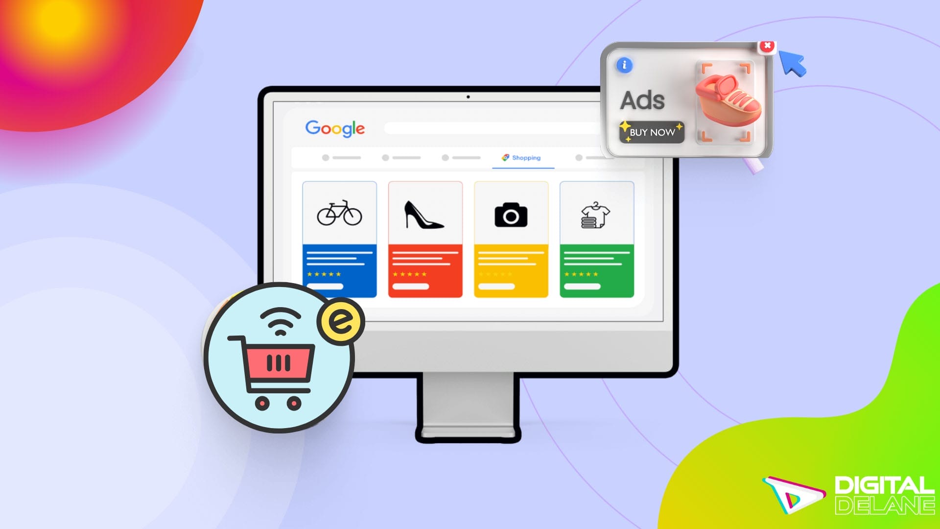 Image depicting the process of creating a Google AdWords campaign, focusing on optimizing Google Shopping ads for better performance.
